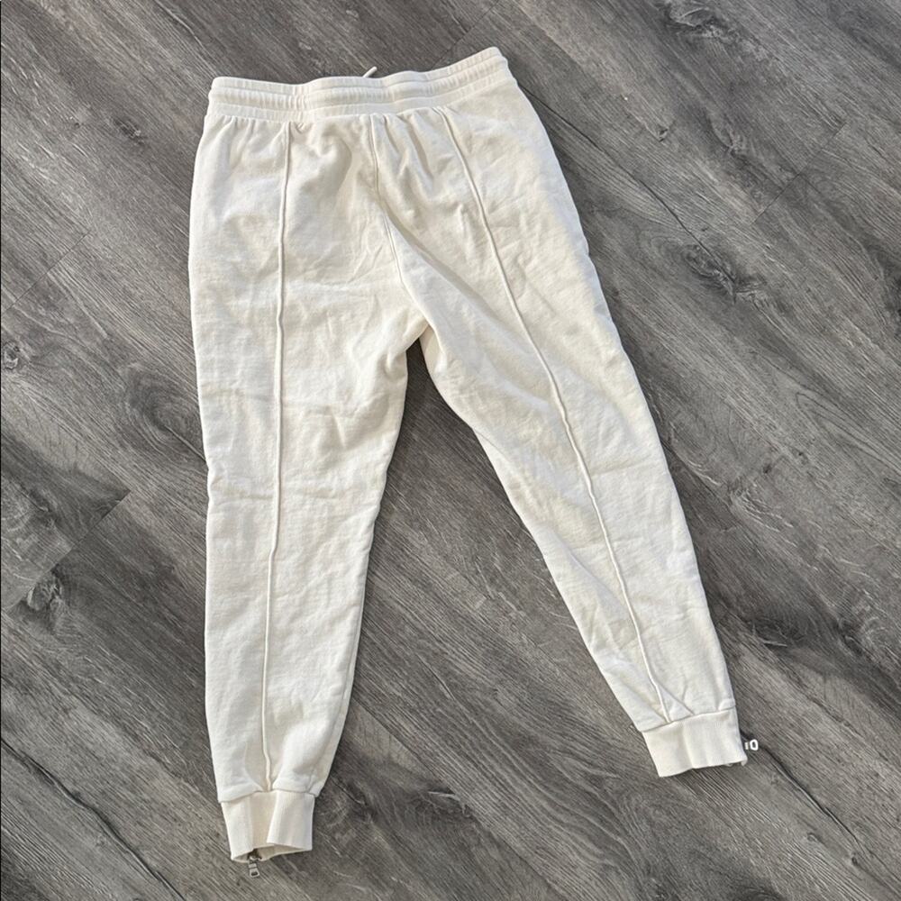 DKNY Sport Cream Pull On French Terry Joggers with Ankle Zippers Size Small - Picture 5 of 8